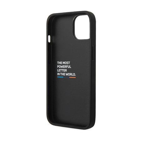 BMW Leather Carbon Blue Line - Coque pour iPhone 13 (Noir)