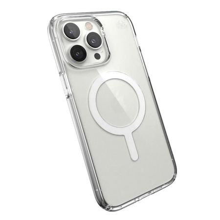 Speck Presidio Perfect-Clear + MagSafe - pouzdro pro iPhone 14 Pro Max s povrchovou úpravou MICROBAN (čiré)