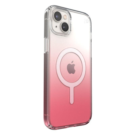 Speck Presidio Perfect-Clear + Ombre + MagSafe - Case for iPhone 15 Plus / 14 Plus with MICROBAN coating (Clear / Vintage Rose Fade)