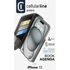 Cellularline Book Agenda - Étui pour iPhone 15 avec revêtement MICROBAN (noir)