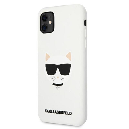 Karl Lagerfeld Choupette Head Silicone - iPhone 11 Case (white)