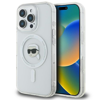 Karl Lagerfeld IML fém Karl Head MagSafe - iPhone 16 Pro Max tok (fehér)