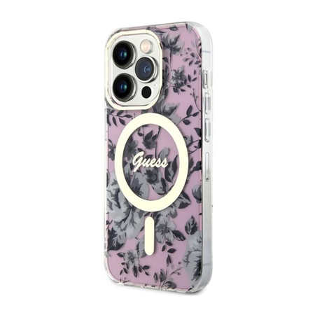 Guess Flower MagSafe - Schutzhülle für iPhone 14 Pro Max (Pink)