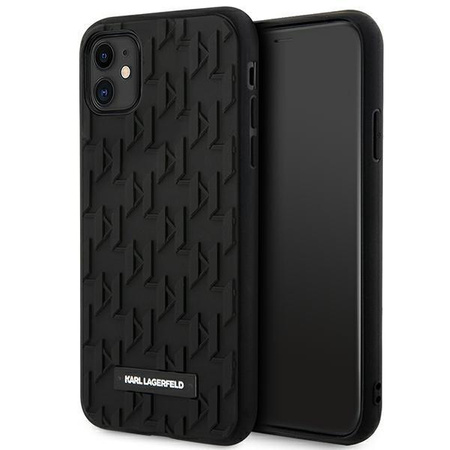 Karl Lagerfeld Monogram 3D Pattern - iPhone 11 Hülle (Schwarz)