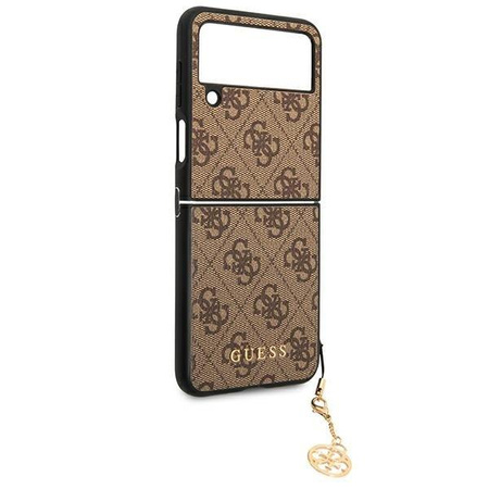 Guess 4G Charms Collection - pouzdro pro Samsung Galaxy Z Flip 4 (hnědé)