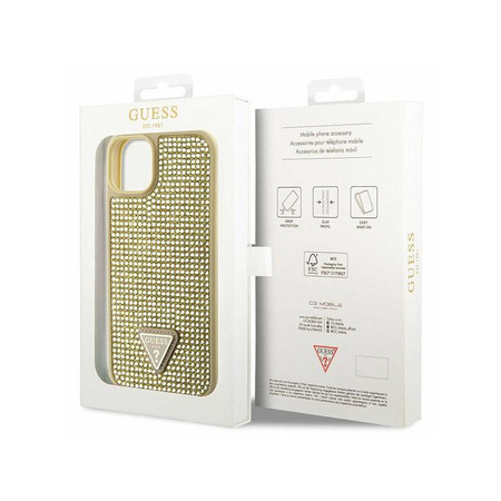 Guess Strass-Dreieck - iPhone 14 Hülle (Gold)