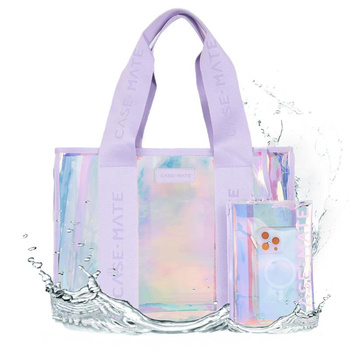 Case-Mate Soap Bubble Beach Tote with Phone Pouch - Vodotěsná plážová taška přes rameno s pouzdrem na telefon (Iridescentní)