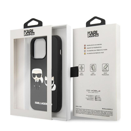 Karl Lagerfeld Ikonik 3D Karl & Choupette - Etui iPhone 14 Pro Max (czarny)