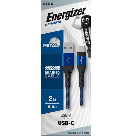 Energizer Ultimate - USB-A auf USB-C Verbindungskabel 2m (Blau)