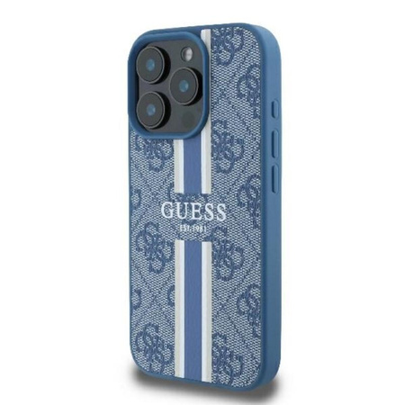 Guess 4G Gedruckte Streifen MagSafe - iPhone 16 Pro Tasche (blau)