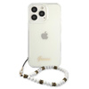 Guess White Pearl Strap - Coque iPhone 13 Pro (Transparent)