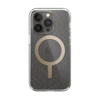 Speck Presidio Perfect-Clear with Glitter + MagSafe - Etui iPhone 14 Pro z powłoką MICROBAN (Clear / Gold Glitter)