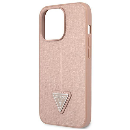 Guess Saffiano Triangle Logo Tasche - iPhone 13 Pro Max Tasche (rosa)