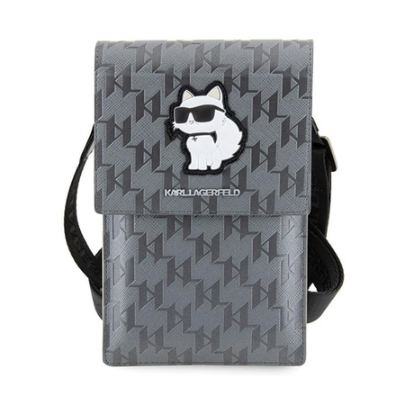 Karl Lagerfeld Saffiano Monogram Choupette - Crossbody Handytasche (silber)