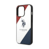 US Polo Assn Tricolor Embossed - Étui pour iPhone 14 Pro (blanc)