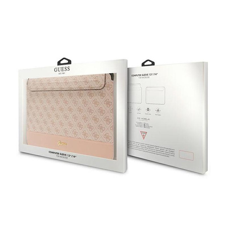 Guess 4G Stripe Metal Logo Computer Sleeve - 14" Notebooktasche (Pink)