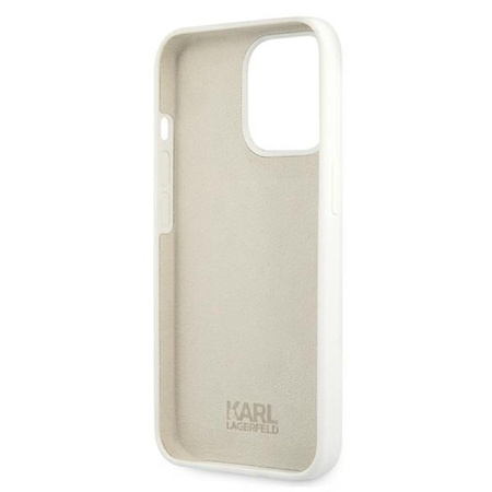 Karl Lagerfeld Silikon Stack Logo - iPhone 13 Pro Max Tasche (weiß)