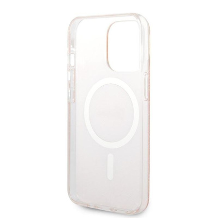 Guess Bundle Pack MagSafe 4G - MagSafe iPhone 13 Pro tok + töltő készlet (rózsaszín/arany)