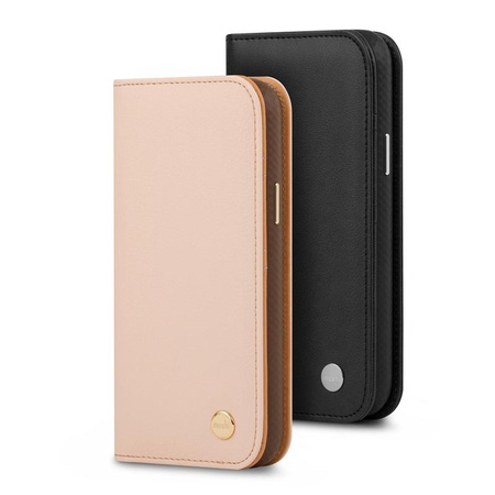 Moshi Overture - 3 az 1-ben iPhone 13 Pro Max flip tok (antibakteriális NanoShield™) (Jet Black)