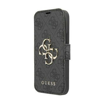 Guess Booktype 4G Big Metal Logo - pouzdro pro iPhone 13 Pro Max (šedé)