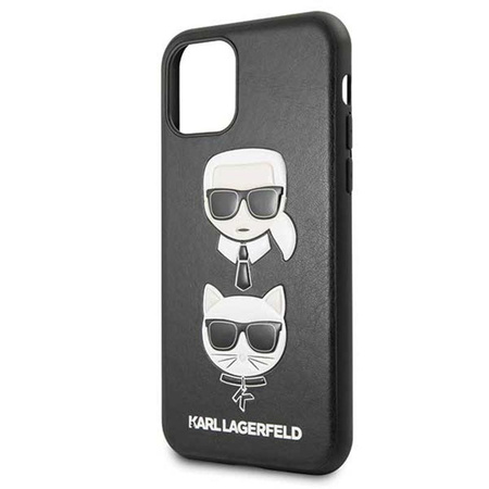 Karl Lagerfeld Embossed Case Karl & Choupette - Coque pour iPhone 11 Pro (Noir)