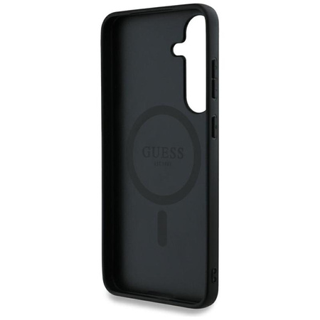 Guess 4G Round Patch Classic Logo MagSafe - Hülle für Samsung Galaxy S25 (braun)