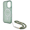 Pouzdro Guess IML Glitter With Pearl Strap MagSafe - iPhone 16 Pro Max (zelené)