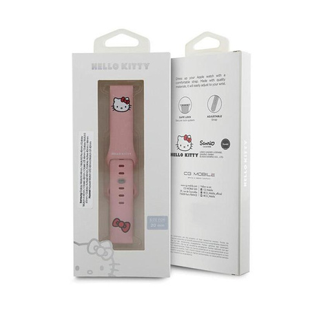 Hello Kitty Silicone Kitty Head - univerzální řemínek pro chytré hodinky 20 mm (růžový)