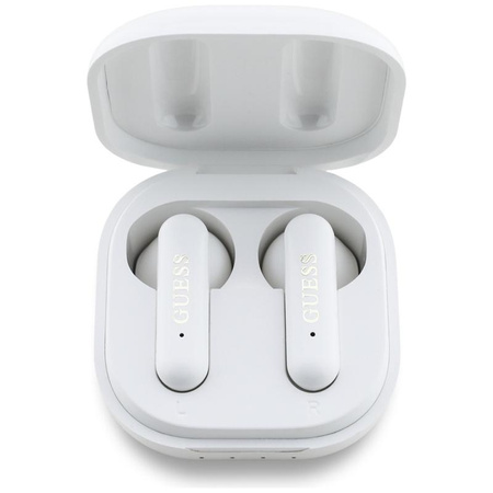 Guess 4G Metal Logo - TWS Bluetooth Earphones + Charging Case (White)