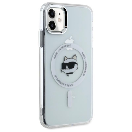 Karl Lagerfeld IML Metal Choupette Head MagSafe - Pouzdro na iPhone 11 (bílá)