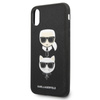 Karl Lagerfeld Saffiano Karl & Choupette Heads - Case for iPhone Xs / X (Black)