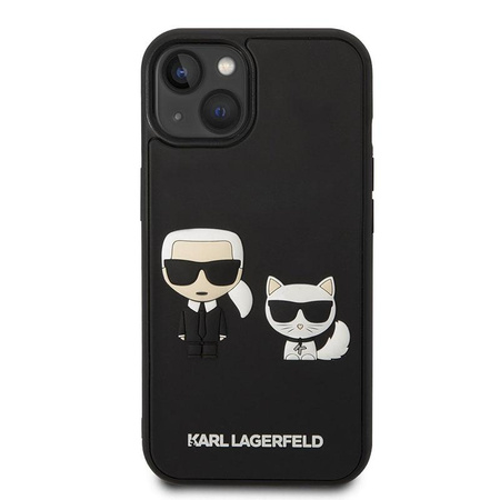 Karl Lagerfeld Ikonik 3D Karl & Choupette - iPhone 14 Plus tok (fekete)
