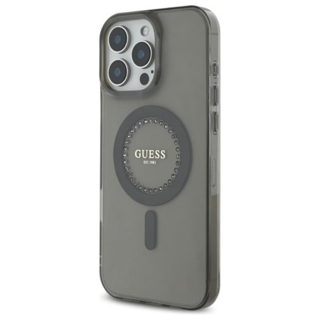 Guess IML Rhinestones MagSafe - Hülle iPhone 16 Pro Max (Schwarz)