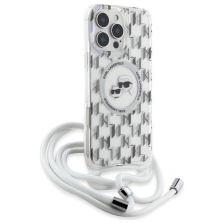 Karl Lagerfeld IML Crossbody Monogramm Karl & Choupette Head MagSafe - iPhone 16 Pro Tasche (Transparent)