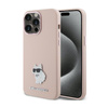 Karl Lagerfeld Silicone Choupette Metal Pin - iPhone 15 Pro Max Tasche (pink)