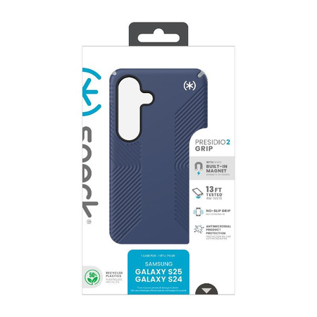 Speck Presidio2 Grip Magnet - Samsung Galaxy S25 / 24 MagSafe Case (Coastal Blue/Dust Grey/White)