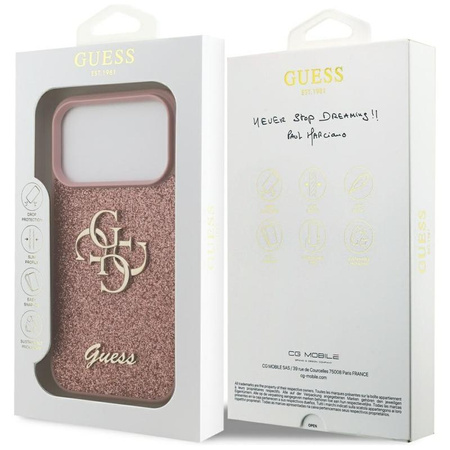 Guess Fixed Glitter Big 4G - Case for iPhone 17 Pro (pink)