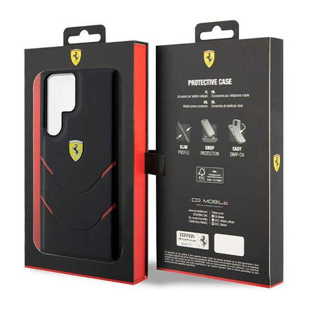 Ferrari Hot Stamp Lines - Hülle für Samsung Galaxy S23 Ultra (schwarz)