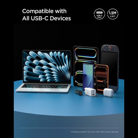 Spigen EB10010CC Essential - USB-C zu USB-C PD Kabel 100W 1m (Weiß)