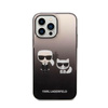 Karl Lagerfeld Gradient Ikonik Karl & Choupette - Coque iPhone 14 Pro (noir)