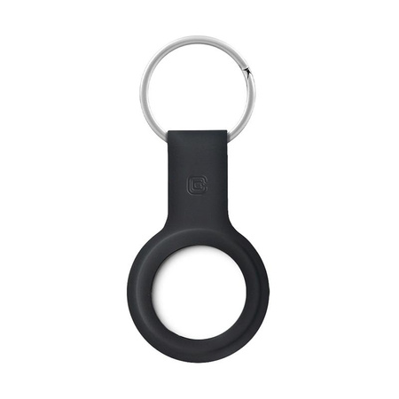 Crong Silicone Case with Key Ring – Protective keychain case for Apple AirTag 1/2 (black)