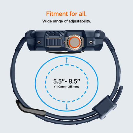 Spigen Rugged Armor Pro - Pánt tokkal az Apple Watch Ultra 49 mm-es órához (sötétkék)