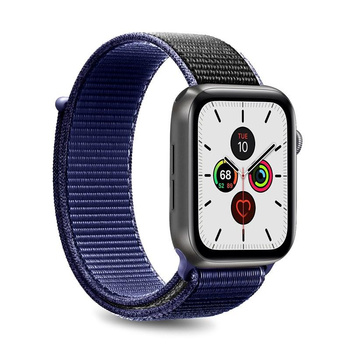 PURO Nylon - Řemínek pro Apple Watch 42/44/45 mm (Námořnická modrá/černá)