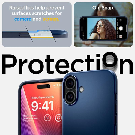 Spigen Thin Fit MagSafe - Hülle für iPhone 16 (Marineblau)