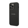 Guess Saffiano Metal Logo Stripes - Etui iPhone 14 Pro Max (czarny)