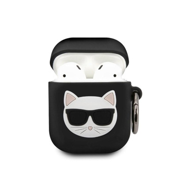 Karl Lagerfeld Choupette 3D - Pouzdro na Apple Airpods (černé)