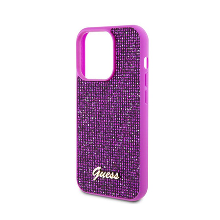 Guess Disco Metal Script - pouzdro pro iPhone 15 Pro (fuchsiová)