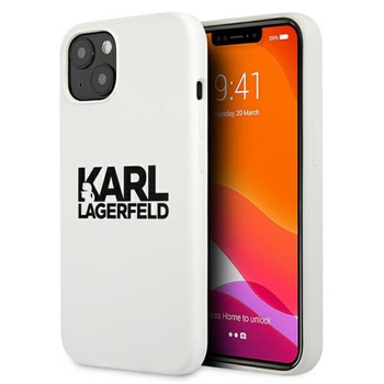 Karl Lagerfeld Silikon Stack Logo - iPhone 13 Hülle (weiß)