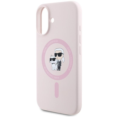 Karl Lagerfeld Silicone Karl & Choupette Ring MagSafe - iPhone 16 Case (pink)