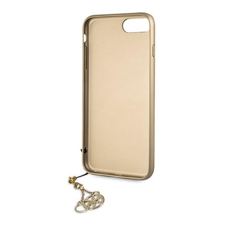 Guess 4G Charms Collection - Coque pour iPhone 8 Plus / 7 Plus avec pendentif (marron)